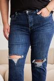 RFM Crop Dylan Full Size Tummy Control Distressed High Waist Raw Hem Jeans - Carbone's Marketplace