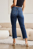 RFM Crop Dylan Full Size Tummy Control Distressed High Waist Raw Hem Jeans - Carbone's Marketplace