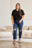 RFM Crop Dylan Full Size Tummy Control Distressed High Waist Raw Hem Jeans - Carbone's Marketplace