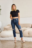 RFM Crop Dylan Full Size Tummy Control Distressed High Waist Raw Hem Jeans - Carbone's Marketplace