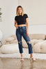 RFM Crop Dylan Full Size Tummy Control Distressed High Waist Raw Hem Jeans - Carbone's Marketplace