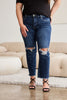 RFM Crop Dylan Full Size Tummy Control Distressed High Waist Raw Hem Jeans - Carbone's Marketplace