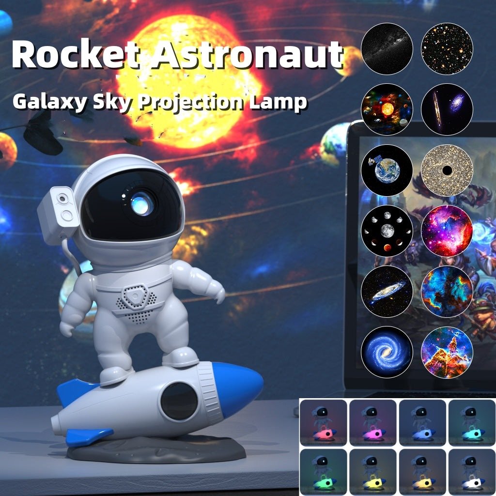 Rocket Astronaut Galaxy Starry Sky Projector Lamp Desktop - Carbone's Marketplace