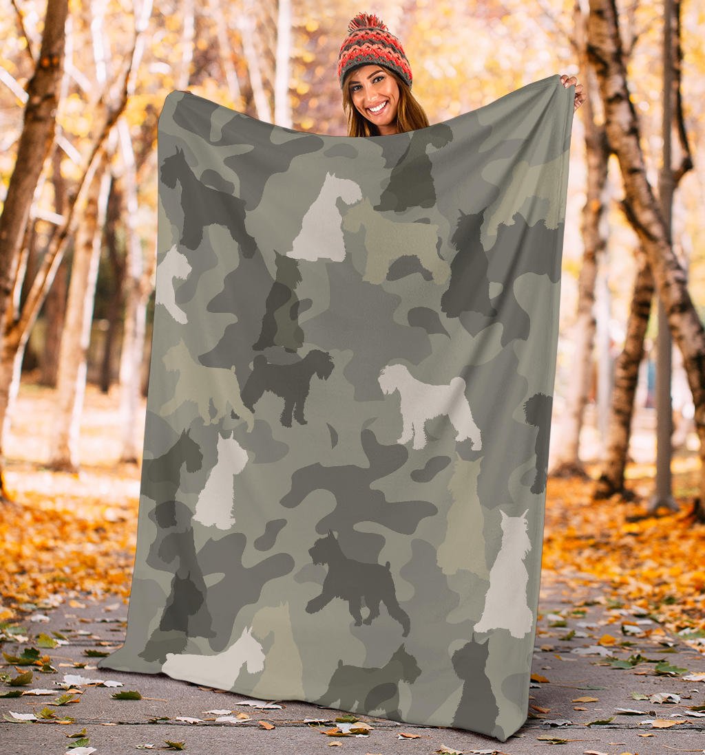 Schnauzer Camo Blanket - Carbone's Marketplace