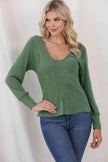 Scoop Neck Long Sleeve Top - Carbone's Marketplace