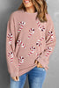 Sequin Candy Cane Round Neck Sweatshirt - Carbone's Marketplace