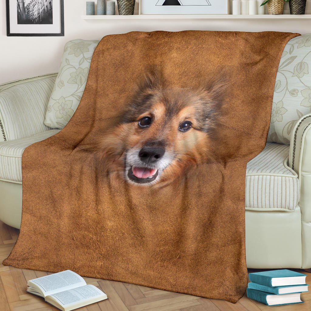 Shetland Sheepdog Face Hair Blanket - Carbone's Marketplace