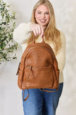 SHOMICO PU Leather Woven Backpack - Carbone's Marketplace