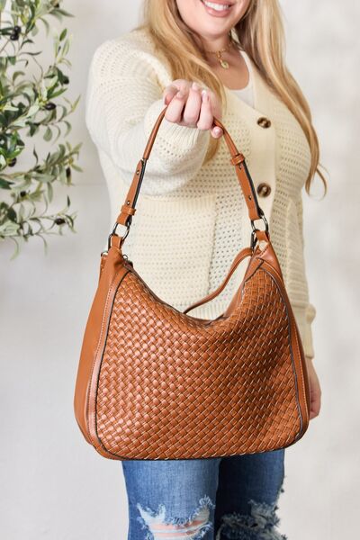 SHOMICO Weaved Vegan Leather Handbag - Carbone's Marketplace