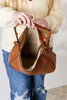 SHOMICO Weaved Vegan Leather Handbag - Carbone's Marketplace