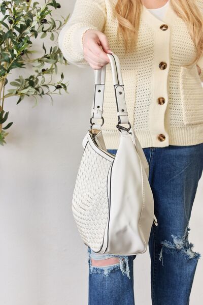 SHOMICO Weaved Vegan Leather Handbag - Carbone's Marketplace