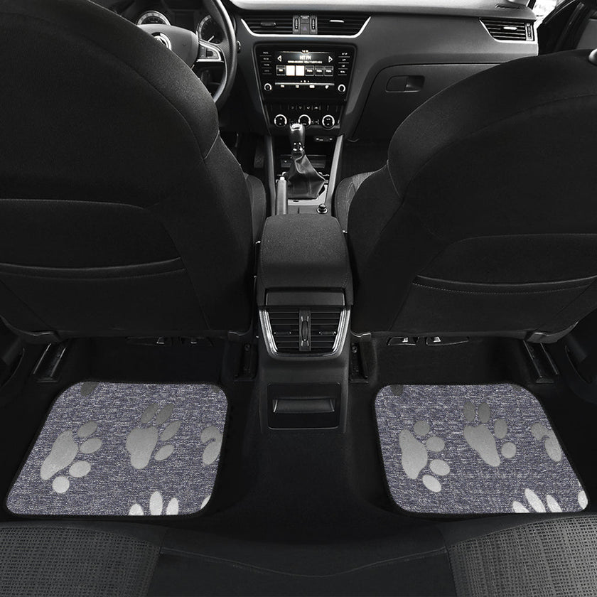 Silver bones and paws cute Car Floor Mat - Carbone's Marketplace