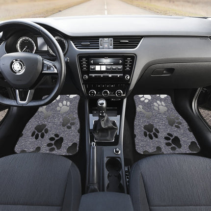 Silver bones and paws cute Car Floor Mat - Carbone's Marketplace