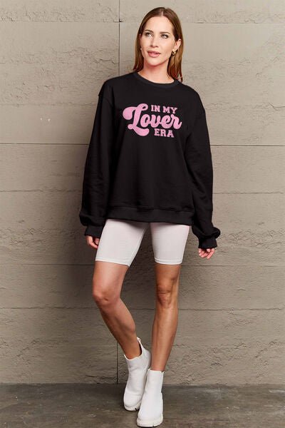 Simply Love Full Size IN MY LOVER ERA Round Neck Sweatshirt - Carbone's Marketplace