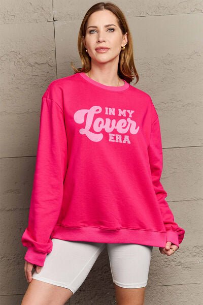 Simply Love Full Size IN MY LOVER ERA Round Neck Sweatshirt - Carbone's Marketplace