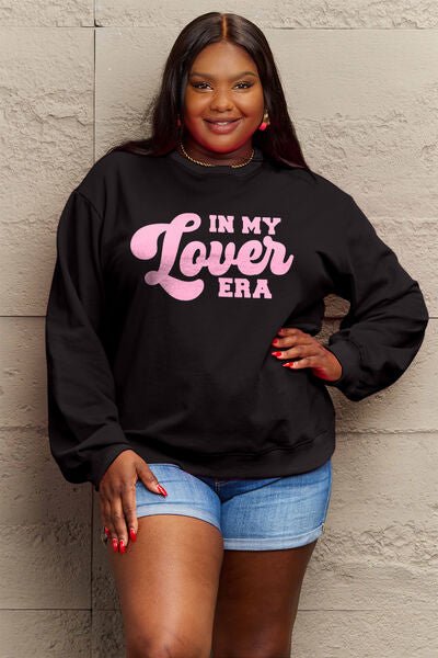 Simply Love Full Size IN MY LOVER ERA Round Neck Sweatshirt - Carbone's Marketplace