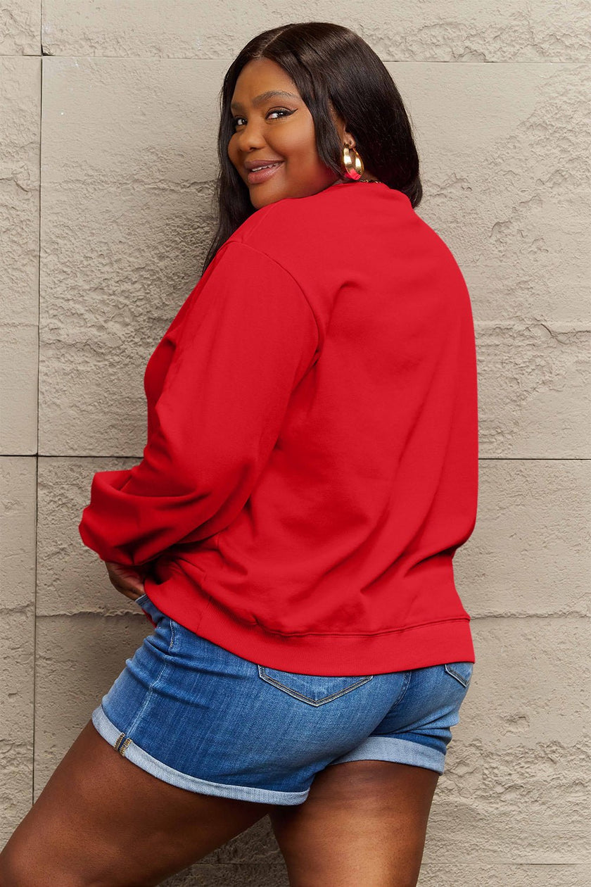 Simply Love Full Size MAMA CLAUS Round Neck Sweatshirt - Carbone's Marketplace