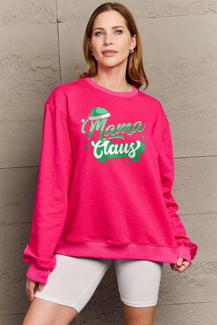 Simply Love Full Size MAMA CLAUS Round Neck Sweatshirt - Carbone's Marketplace