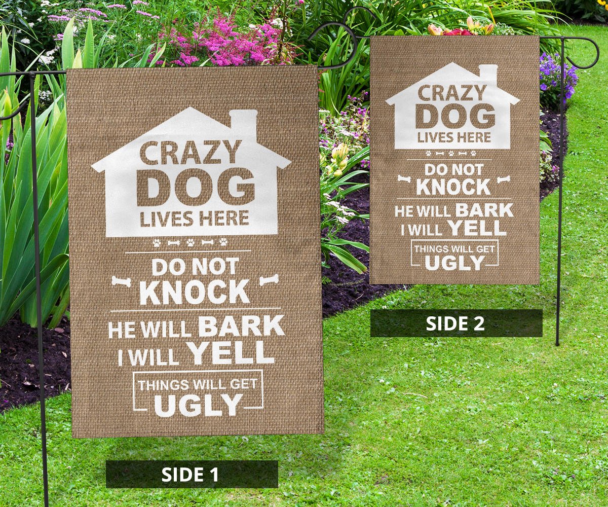 Single Male Dog - Burlap Design - Carbone's Marketplace