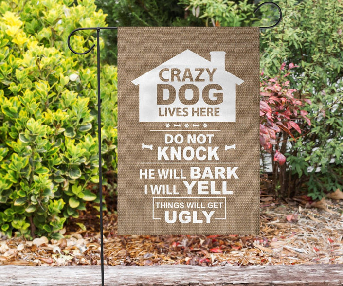 Single Male Dog - Burlap Design - Carbone's Marketplace