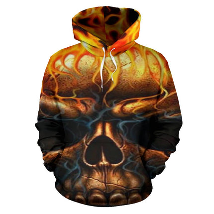 Skull Flames Hoodie - Carbone's Marketplace