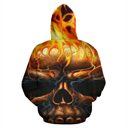 Skull Flames Hoodie - Carbone's Marketplace