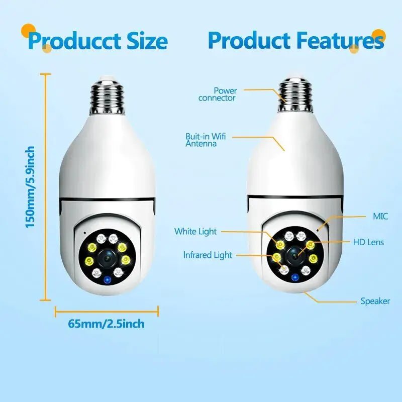 Smart 5G Surveillance Bulb: Full - Color Night Vision - Carbone's Marketplace