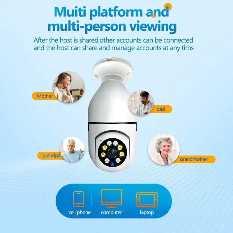 Smart 5G Surveillance Bulb: Full - Color Night Vision - Carbone's Marketplace