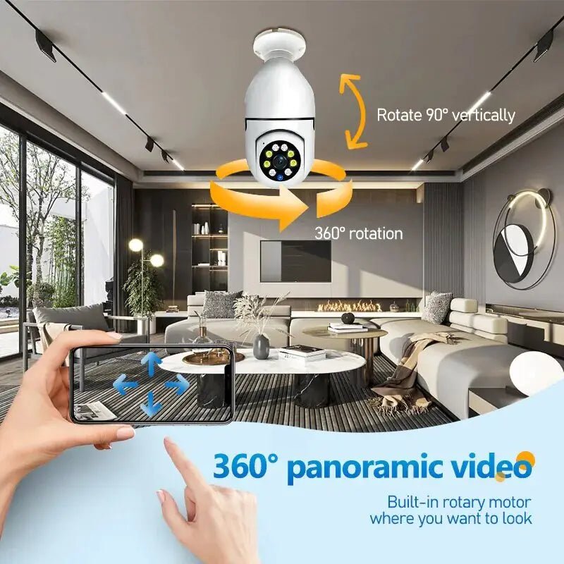 Smart 5G Surveillance Bulb: Full - Color Night Vision - Carbone's Marketplace