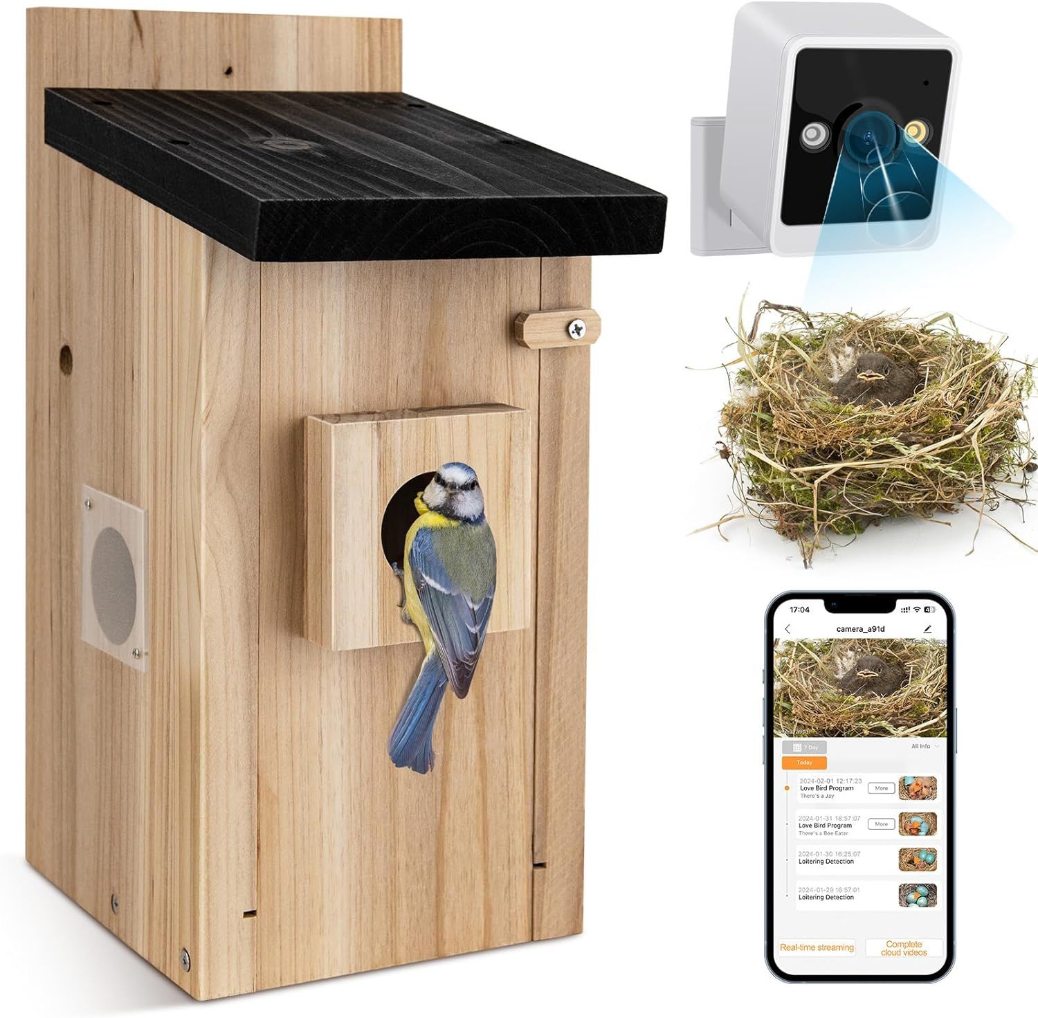 Smart Bird House with Camera,3MP Birdhouse Camera for Outdoors,Auto Capture Bird Videos & Motion Detection,Watch Bird Nesting & Hatching in Real Time,DIY Ideal Gift - Carbone's Marketplace