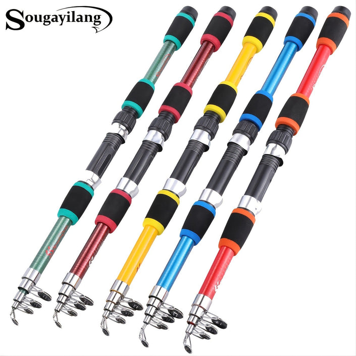 Sougayilang Travel Telescopic Fishing Rod Glass Fiber Fishing Pole - Carbone's Marketplace