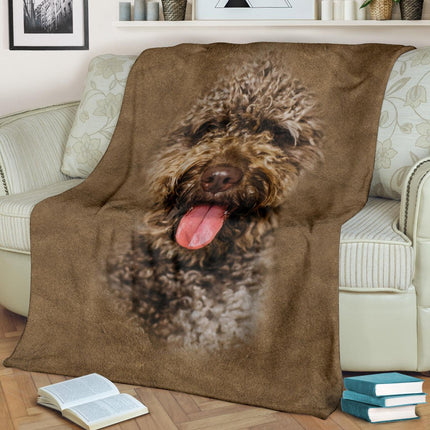 Spanish Water Dog Face Hair Blanket - Carbone's Marketplace