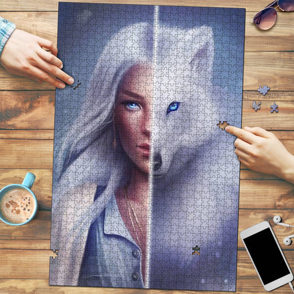 Spirit Animal White Wolf Jigsaw Puzzle - Carbone's Marketplace