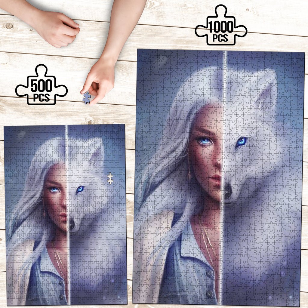 Spirit Animal White Wolf Jigsaw Puzzle - Carbone's Marketplace