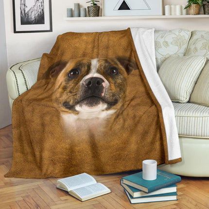 Staffordshire Bull Terrier Face Hair Blanket - Carbone's Marketplace