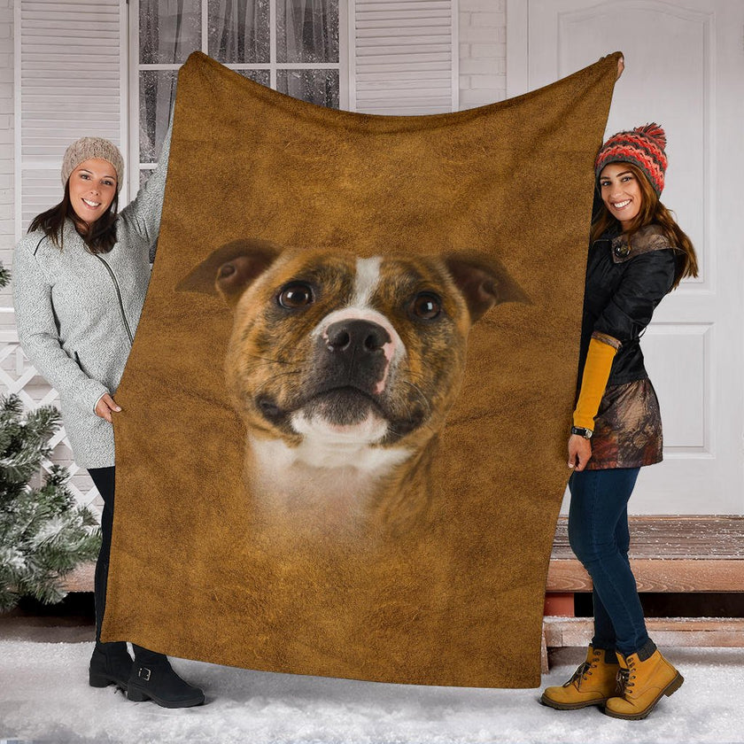 Staffordshire Bull Terrier Face Hair Blanket - Carbone's Marketplace