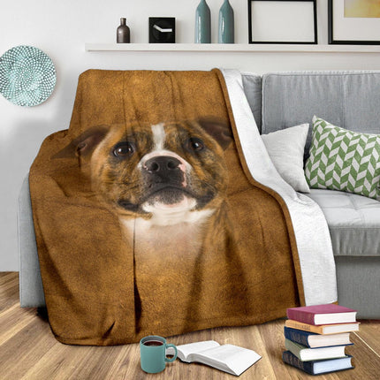 Staffordshire Bull Terrier Face Hair Blanket - Carbone's Marketplace