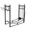 Steel Firewood Log Storage Rack Accessory and Tools for Indoor Outdoor Fire Pit Fireplace - Carbone's Marketplace