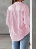 Striped Collared Neck Long Sleeve Shirt - Carbone's Marketplace