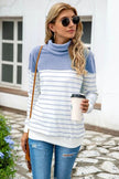 Striped Contrast Turtleneck Sweater - Carbone's Marketplace