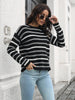 Striped Round Neck Dropped Shoulder Sweater - Carbone's Marketplace