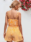 Striped Tie Waist Spaghetti Strap Romper | Trendy, Chic and Stylish | Summer Wear - Carbone's Marketplace