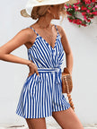 Striped Tie Waist Spaghetti Strap Romper | Trendy, Chic and Stylish | Summer Wear - Carbone's Marketplace