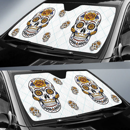 Sugar Skull Car Sun Shade - Carbone's Marketplace