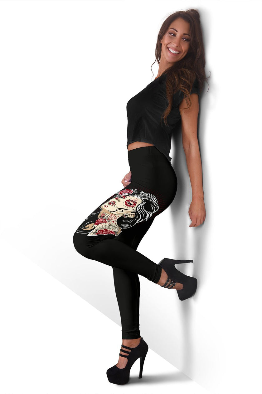 Sugar Skull Fashion Leggings - Carbone's Marketplace