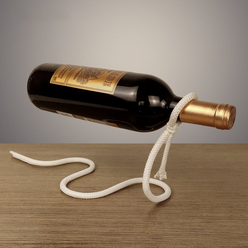 Suspended Rope Wine Bottle Holder - Carbone's Marketplace