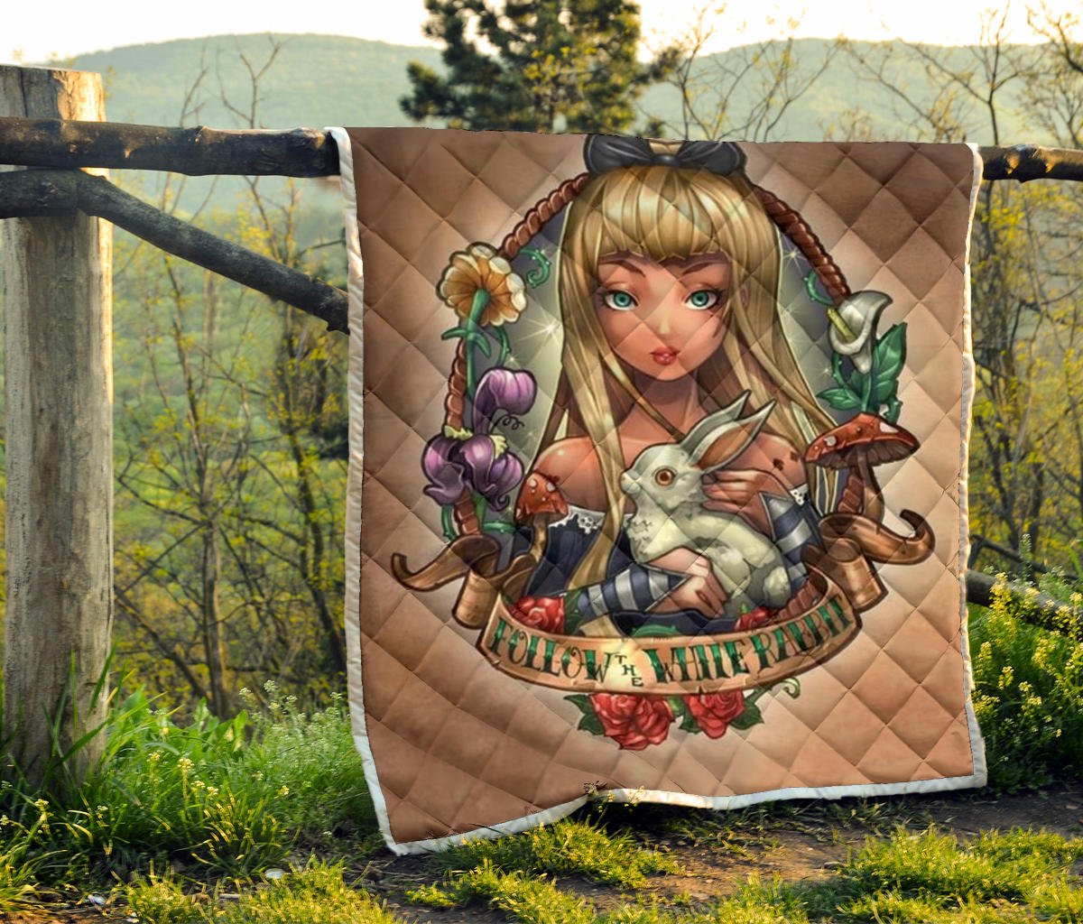 Tattoo Alice In Wonderland Quilt - Carbone's Marketplace