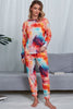 Tie - Dye Crewneck Top and Drawstring Waist Joggers Lounge Set - Carbone's Marketplace