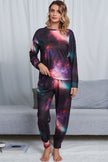 Tie - Dye Crewneck Top and Drawstring Waist Joggers Lounge Set - Carbone's Marketplace