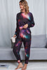 Tie - Dye Crewneck Top and Drawstring Waist Joggers Lounge Set - Carbone's Marketplace